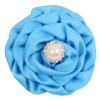 MingRibbon Ready stock 7 cm diameter satin fabric rose flower with pearl 16 colors available