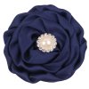 MingRibbon Ready stock 7 cm diameter satin fabric rose flower with pearl 16 colors available
