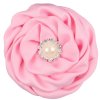 MingRibbon Ready stock 7 cm diameter satin fabric rose flower with pearl 16 colors available
