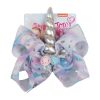 MingRibbon Wholesale ready stock 8″ unicorn hair bows, party decorative jojo bow, printed grosgrain hair bows with clip 8 colors available