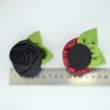 MingRibbon Ready stock 6cm diameter satin rose flower with leaf 18 colors available