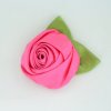 MingRibbon Ready stock 6cm diameter satin rose flower with leaf 18 colors available