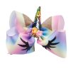 MingRibbon Wholesale ready stock 8 inches unicorn hair bow with clip