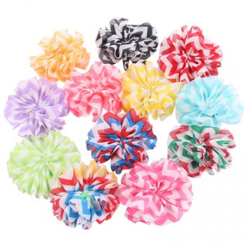 MingRibbon Ready stock 6 cm diameter handmade chiffon fabric flower 12 colors