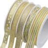 MingRibbon New Arrival 5 rolls/set Gold Christmas Ribbon For Decorations 5 meters/roll