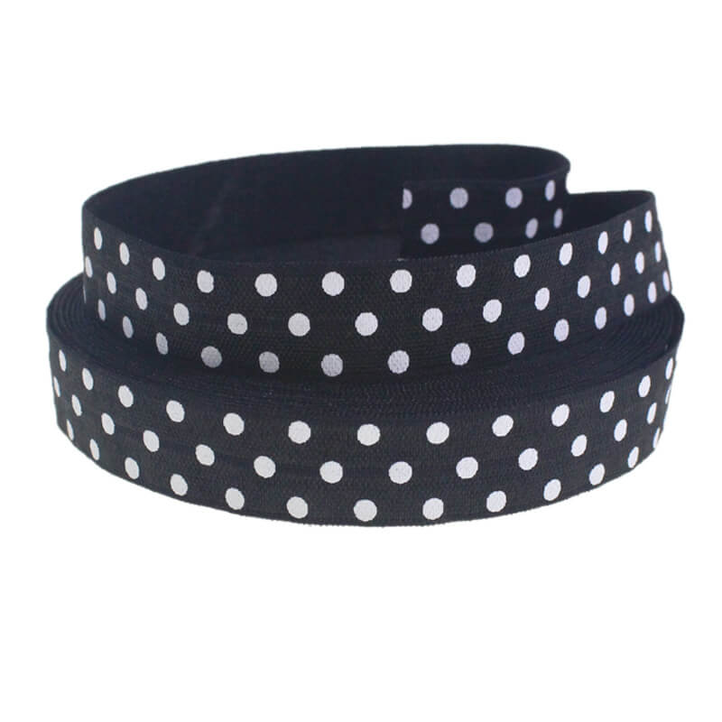 mingribbon 16mm polka dots elastic ribbon 12#