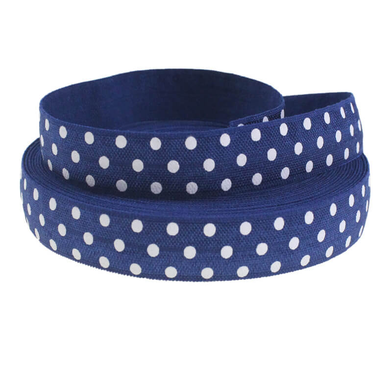 mingribbon 16mm polka dots elastic ribbon 4#
