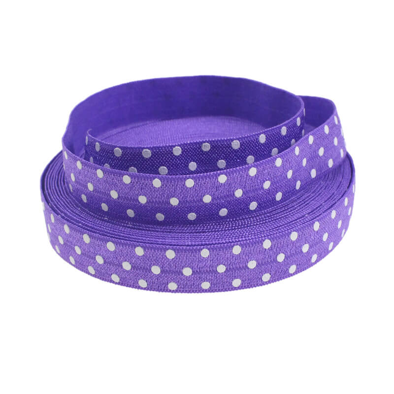 mingribbon 16mm polka dots elastic ribbon 3#
