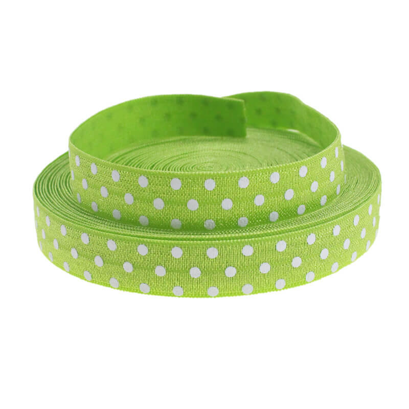 mingribbon 16mm polka dots elastic ribbon 2#