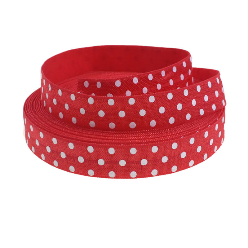 mingribbon 16mm polka dots elastic ribbon 1#