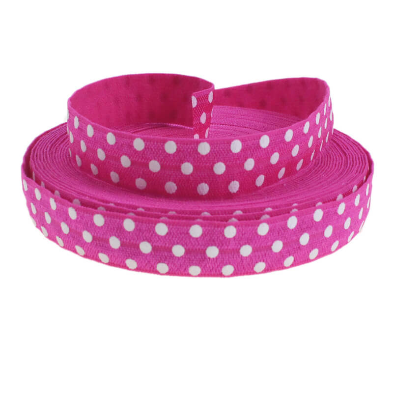 mingribbon 16mm polka dots elastic ribbon 9#