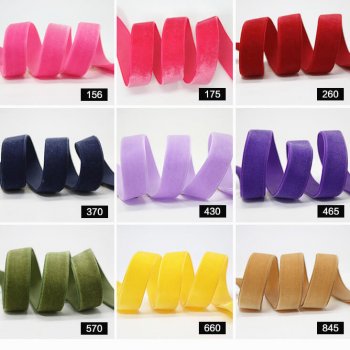 MingRibbon In stock 32 colors 16mm wide velvet ribbon | 5/8″ single faced velvet ribbon roll