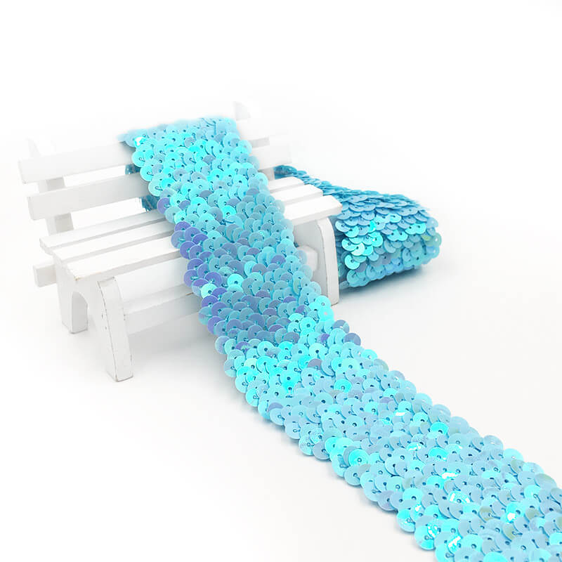mingribbon 5cm elastic sequin ribbon border trim (3)