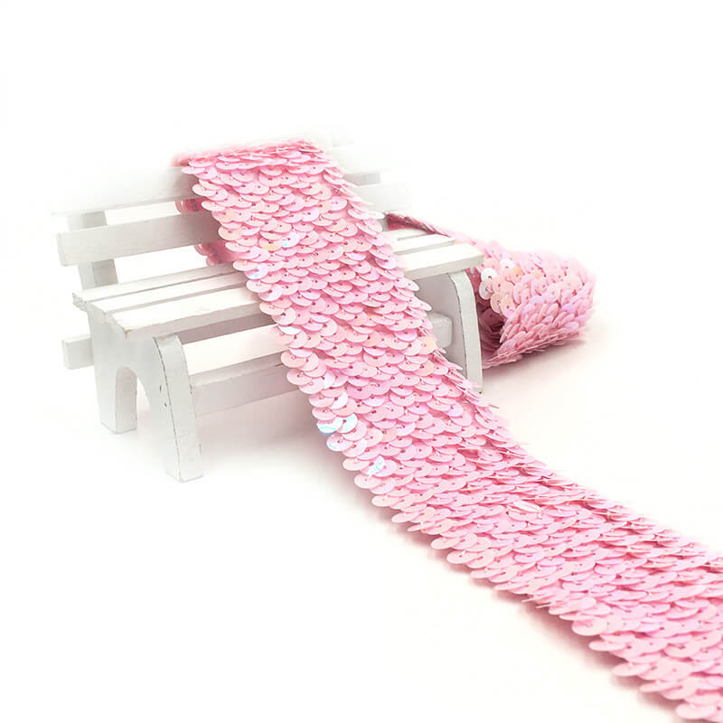 mingribbon 5cm elastic sequin ribbon border trim (4)