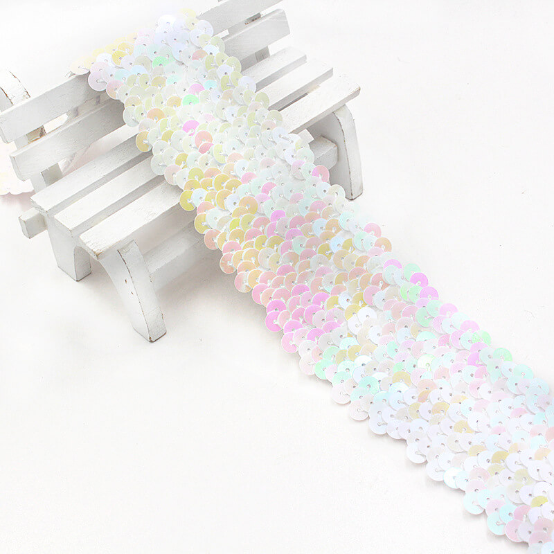 mingribbon 5cm elastic sequin ribbon border trim (6)