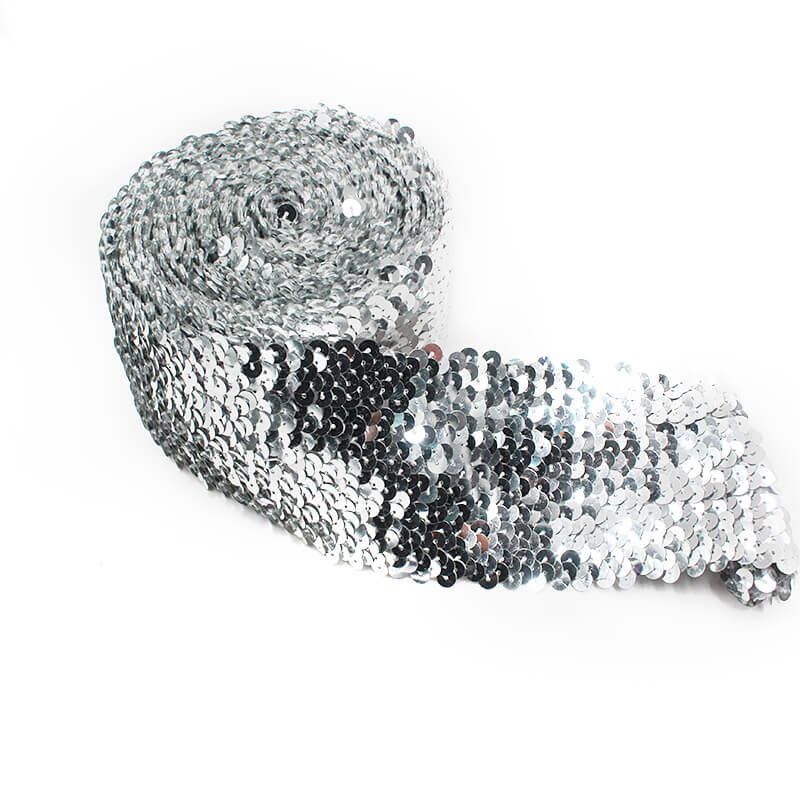 mingribbon 7.5cm elastic sequin ribbon