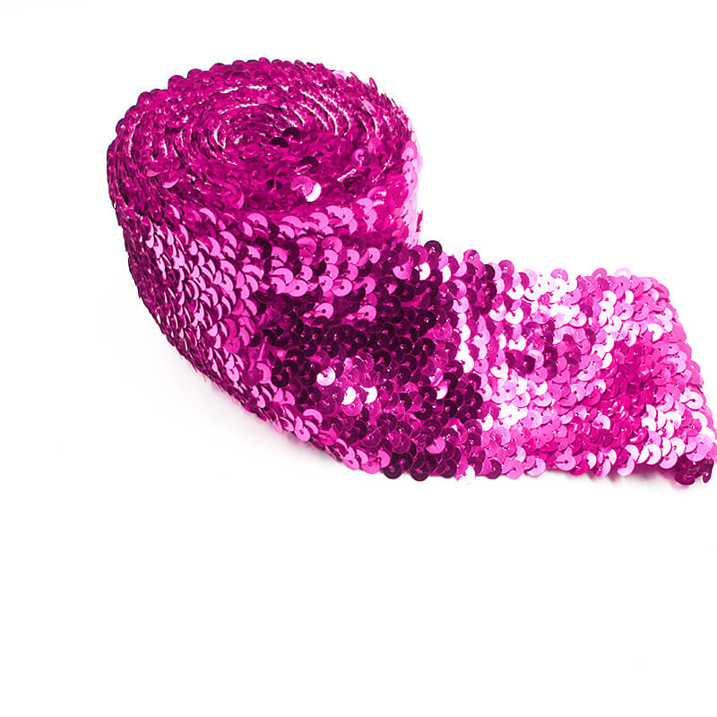 mingribbon 7.5cm elastic sequin ribbon