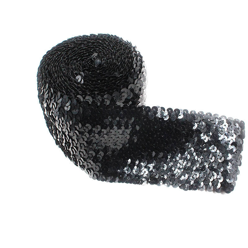 mingribbon 7.5cm elastic sequin ribbon