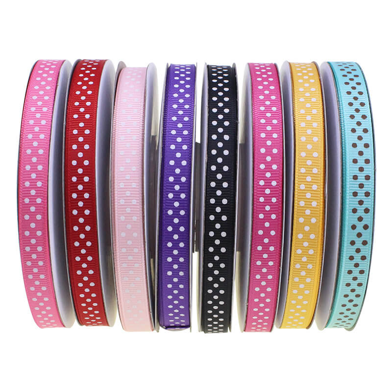 mingribbon 9mm polka dots grosgrain ribbon (1)