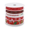 MingRibbon New Arrival 5 rolls/set Red Snowflake Christmas Ribbon For Decorations 5 meters/roll