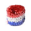 MingRibbon 5.5 cm wide Elastic Sequin Ribbon, red white blue ribbon sequin border ribbon trim