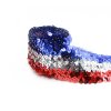 MingRibbon 5.5 cm wide Elastic Sequin Ribbon, red white blue ribbon sequin border ribbon trim