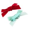 MingRibbon Wholesale ready stock 3″ velvet bows, red velvet hair bow with clip