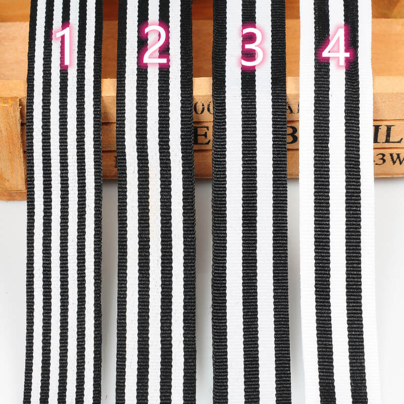 mingribbon white and black stripe ribbon (1)