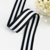 MingRibbon Wholesale 1″ wide white and black stripe ribbon for flowers packing