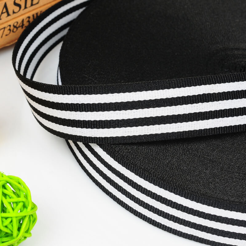 mingribbon white and black stripe ribbon (4)