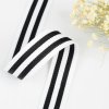 MingRibbon Wholesale 1″ wide white and black stripe ribbon for flowers packing