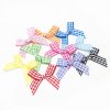 MingRibbon custom 4 cm width pre made gingham bow, mini plaid bows