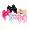 MingRibbon custom 7 cm wide pre made satin bows, self-adhesive ribbon bows 196 colors available