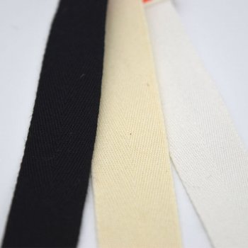 MingRibbon high density 25mm organic Cotton Herringbone Ribbon