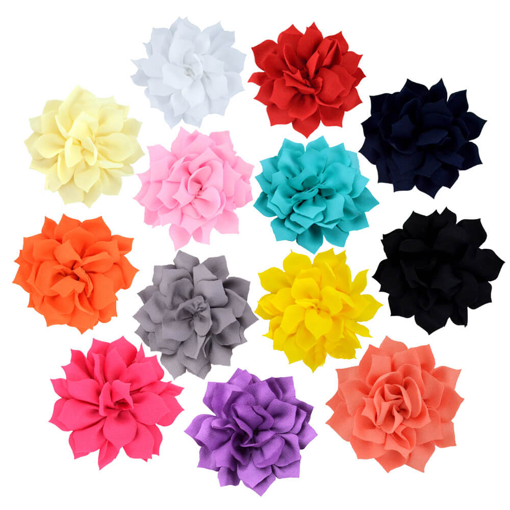 Mingribbon 9cm diameter chiffon flower (1)