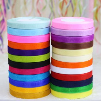 MingRibbon Ready Stock 13mm nylon organza ribbon roll 66 colors available