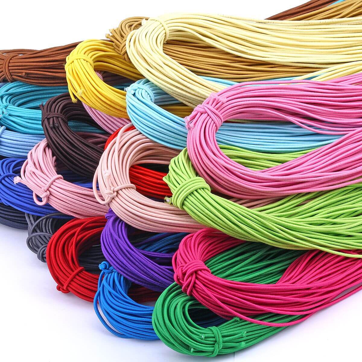MingRibbon ready stock 2mm wide colorful elastic cord 24 colors