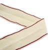 MingRibbon 60 mm wide organic natural white Herringbone Ribbon With Red Stripe