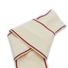 MingRibbon 60 mm wide organic natural white Herringbone Ribbon With Red Stripe