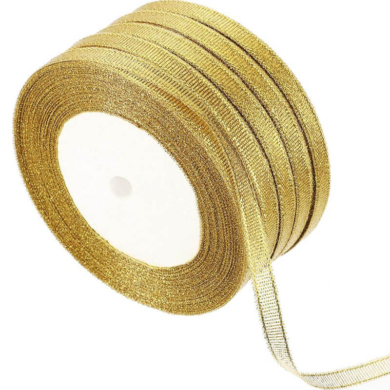 mingribbon 6mm gold metallic ribbon (3)
