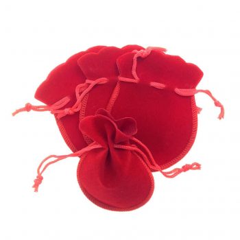 MingRibbon ready stock 7cm × 9cm solid color gourd velvet pouch 3 colors available