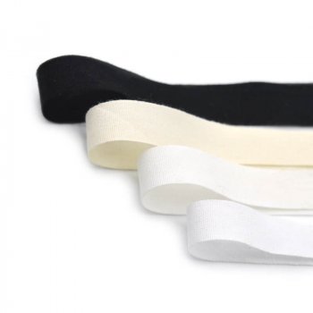 MingRibbon high density 25mm organic natural white woven cotton ribbon for label