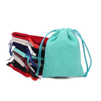 MingRibbon 10 × 12 cm solid color drawstring velvet pouch 6 colors available