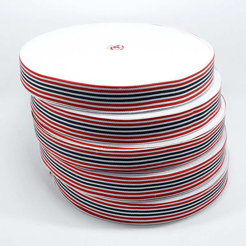mingribbon red white black stripe ribbon (2)