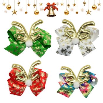 11cm wide girls christmas hair bow with clip