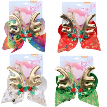 MingRibbon Wholesale 6 Inch Christmas Bow Girls Hair Bow