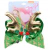 MingRibbon Wholesale 6 Inch Christmas Bow Girls Hair Bow