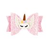 MingRibbon Wholesale ready stock 3.5 Inches Glitter Hair Bows, Unicorn Bows With Clip
