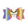 MingRibbon Wholesale ready stock 3.5 Inches Glitter Hair Bows, Unicorn Bows With Clip