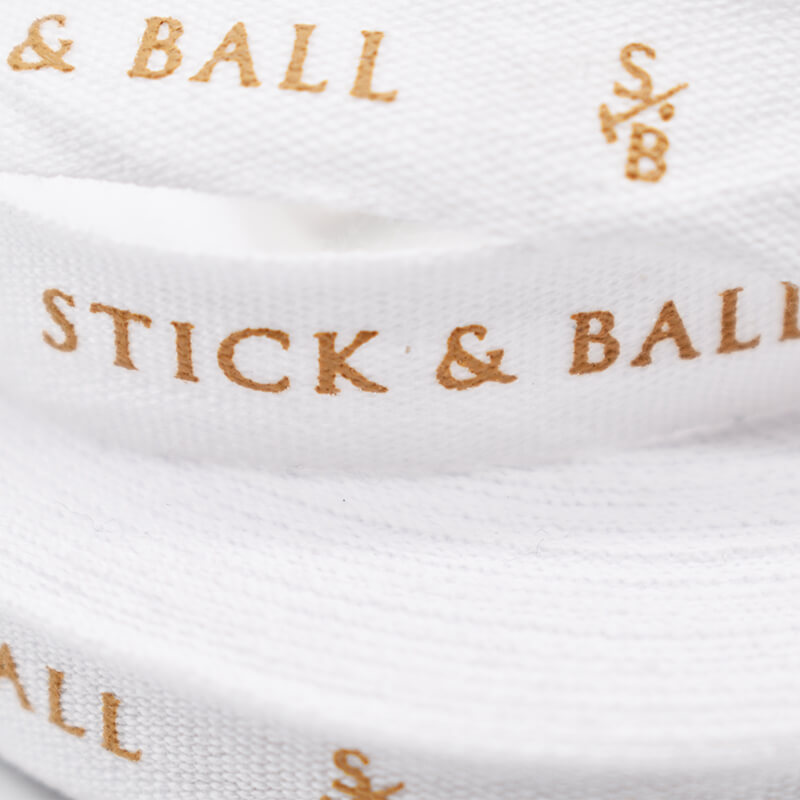 high quality custom organic white cotton logo ribbon Custom Ribbon